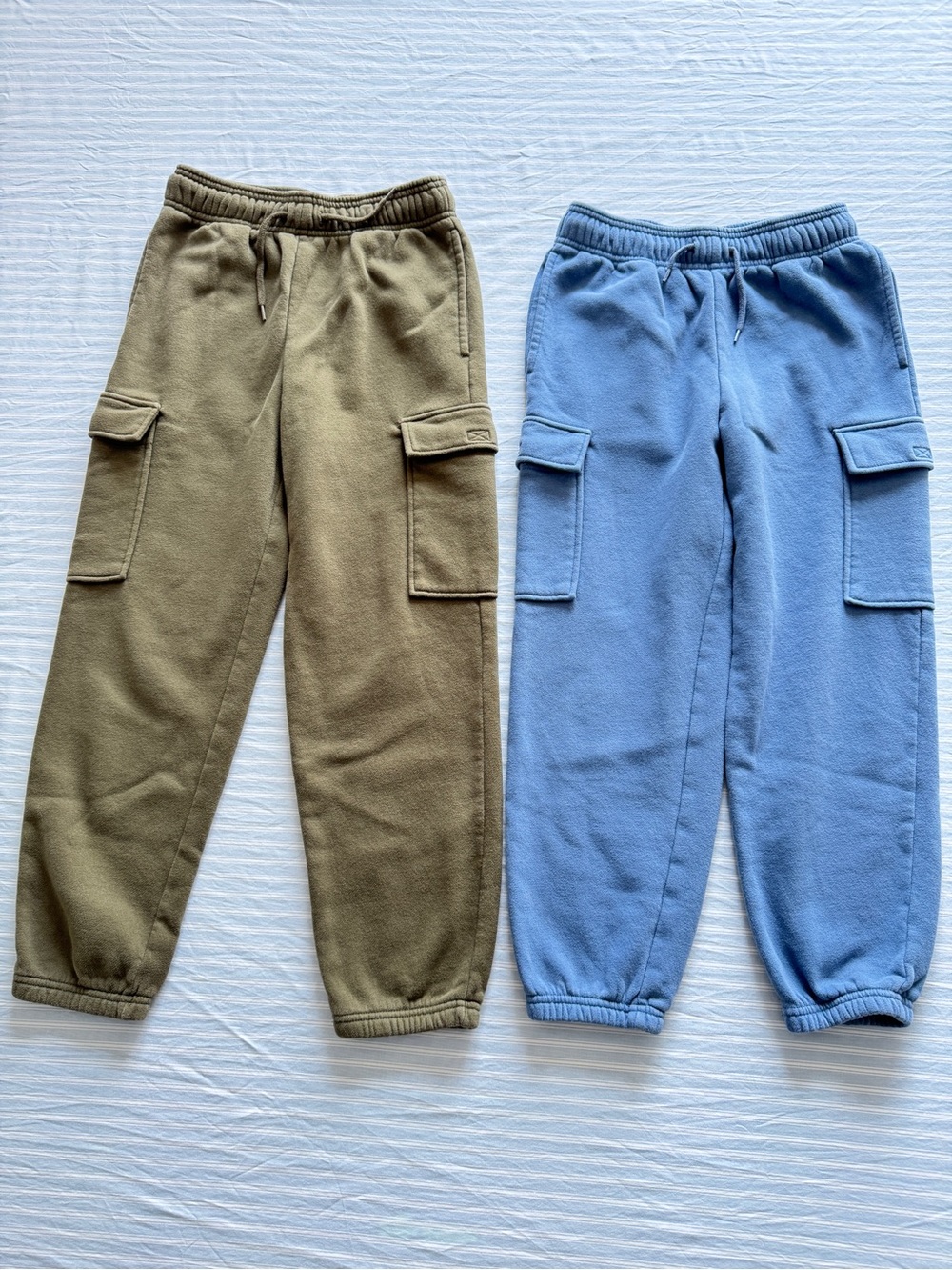 Bundle: 2 Pairs of Boys' Gap Cargo Joggers (Olive & Blue) Size L